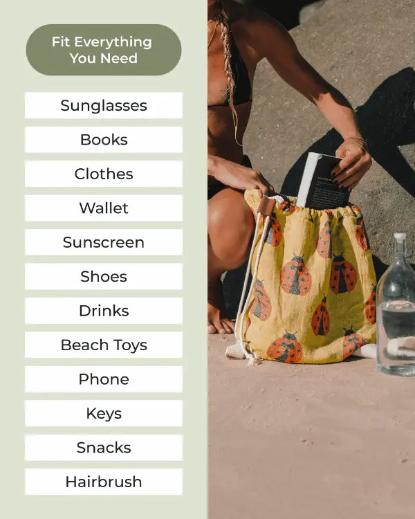 2-in-1 Beach Towel Bag, Large Sand-Free Travel Blanket Tote Bag with Zipper Pocket, Lightweight Beach Essentials Bag for Swimming, Camping & Vacation