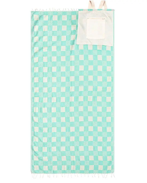 2-in-1 Beach Towel Bag, Large Sand-Free Travel Blanket Tote Bag with Zipper Pocket, Lightweight Beach Essentials Bag for Swimming, Camping & Vacation