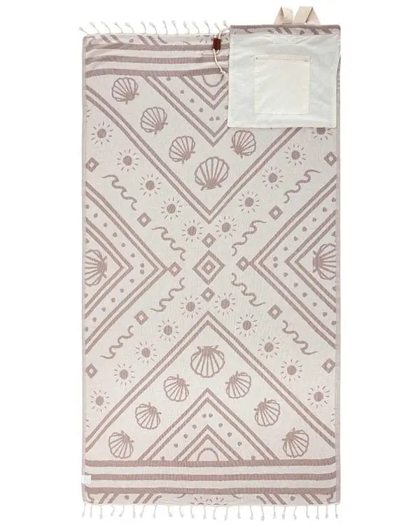 2-in-1 Beach Towel Bag, Large Sand-Free Travel Blanket Tote Bag with Zipper Pocket, Lightweight Beach Essentials Bag for Swimming, Camping & Vacation